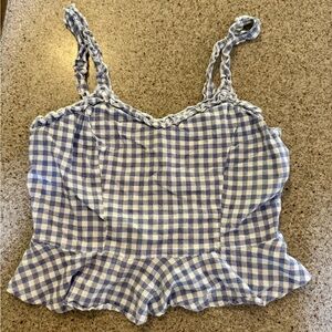 Blue Gingham Women's Top